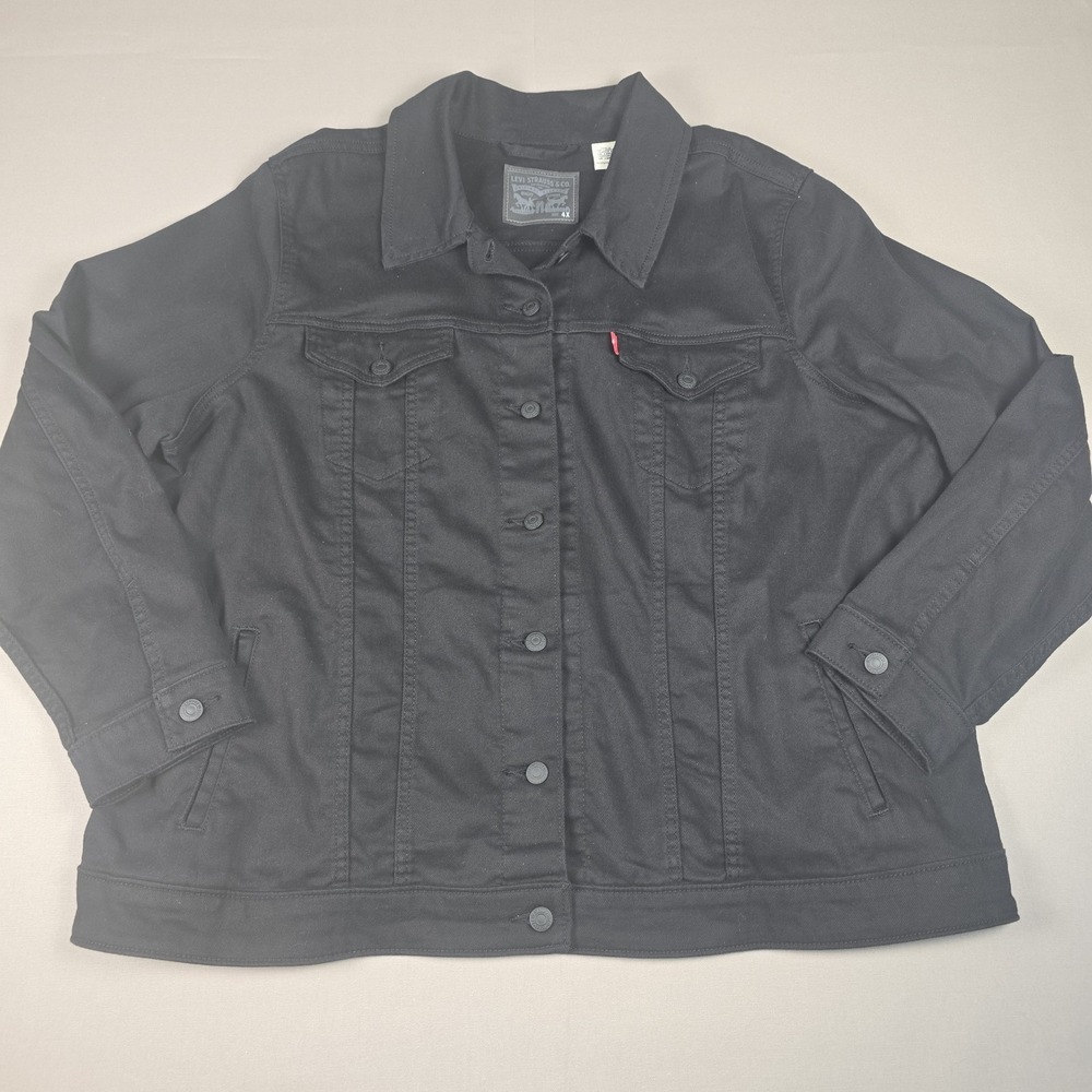 Levi's Original Trucker Jacket Womens Plus Size 4X Black Denim Jean Coat 29949